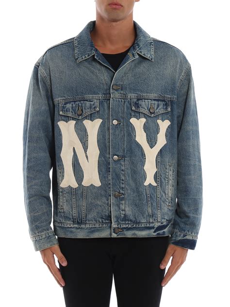 gucci ny yankee jeans|Gucci denim jacket.